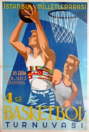 Vintage poster for Basketball Tournament in Istanbul